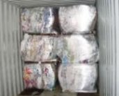 Bales of plastic bags and film ready for sale.