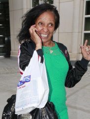 Cheryl Wilson, mother of convicted cop-killer Ronell Wilson, leaves the U.S. District Court for the Eastern District of New York, in Brooklyn, after a resentencing hearing for her son.