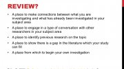 What is literature review?