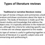 Types of literature reviews