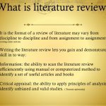 What is a literature review format?