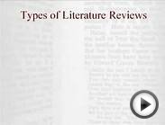 Video Two: Types of Literature Reviews