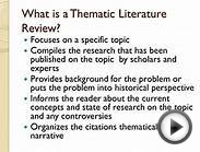 Writing your thematic literature review UAS fall 2013